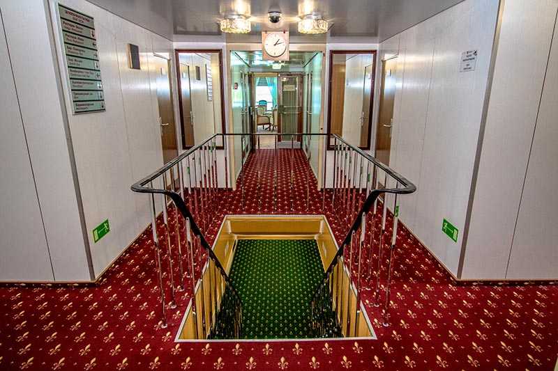 MS Nikolay Chernyshevsky deck stairs