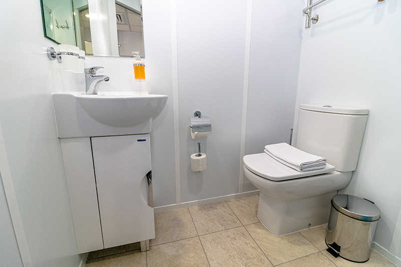 MS Konstantin Fedin deluxe middle deck cabin bathroom