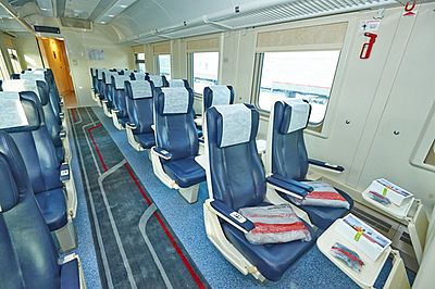 Yaroslavl - Moscow train superior 2nd class carriage