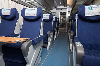 Moscow - Berlin 'Strizh' train first class seats