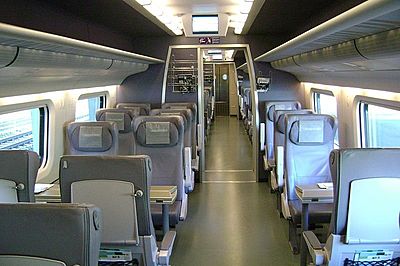 The Allegro train from St. Petersburg to Helsinki seats сarriage
