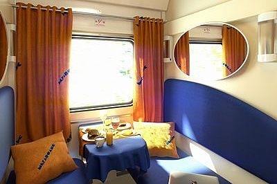 Moscow to St. Petersburg Megapolis train 1st class cabin