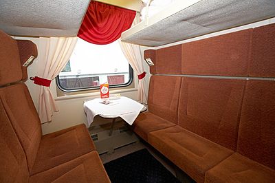 The Express Train  between Moscow and St. Petersburg 2nd class cabin 