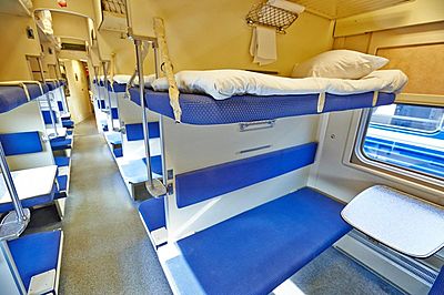 Kuzbass train between Moscow and Kemerovo 3rd class cabin carriage